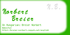 norbert breier business card